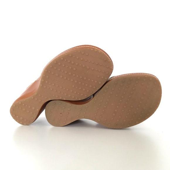 Sergio Rossi | Wedge Mules - Saddle Tan - Picture 8 of 12